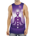 Power Of Seven Chakras Print Men's Muscle Tank Top
