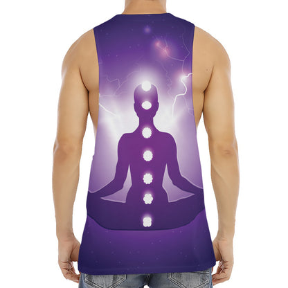 Power Of Seven Chakras Print Men's Muscle Tank Top