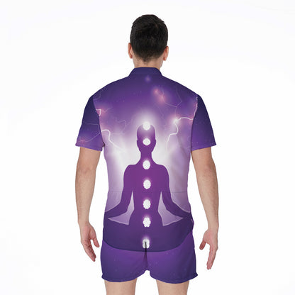 Power Of Seven Chakras Print Men's Rompers