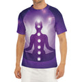Power Of Seven Chakras Print Men's Short Sleeve Rash Guard