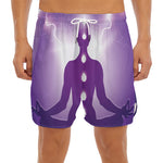 Power Of Seven Chakras Print Men's Split Running Shorts