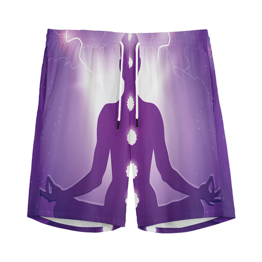 Power Of Seven Chakras Print Men's Sports Shorts