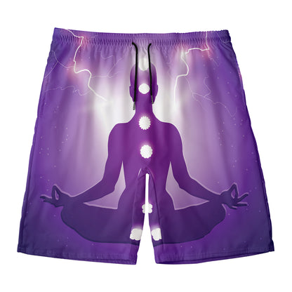 Power Of Seven Chakras Print Men's Swim Trunks
