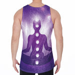 Power Of Seven Chakras Print Men's Velvet Tank Top