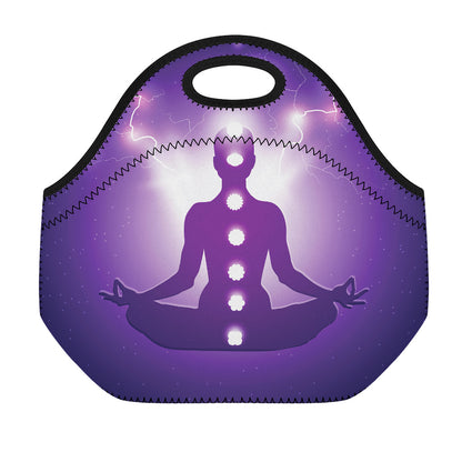 Power Of Seven Chakras Print Neoprene Lunch Bag