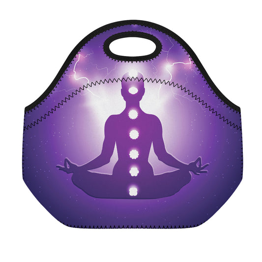 Power Of Seven Chakras Print Neoprene Lunch Bag