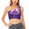 Power Of Seven Chakras Print One Shoulder Crop Top