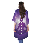Power Of Seven Chakras Print Open Front Beach Cover Up