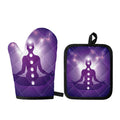 Power Of Seven Chakras Print Oven Mitt And Pot Holder Set
