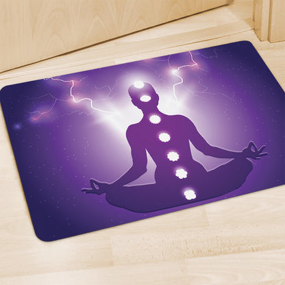 Power Of Seven Chakras Print Polyester Doormat