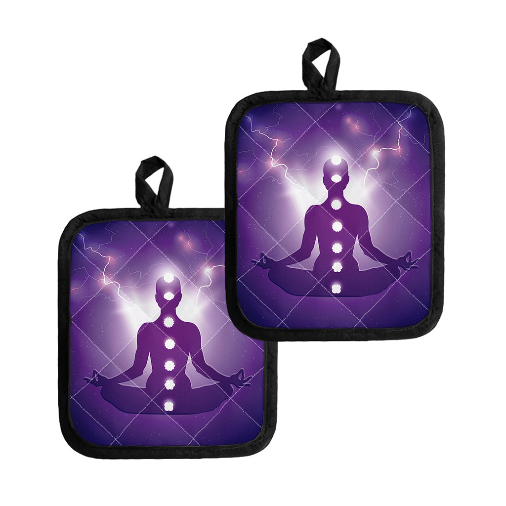 Power Of Seven Chakras Print Pot Holders