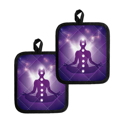 Power Of Seven Chakras Print Pot Holders