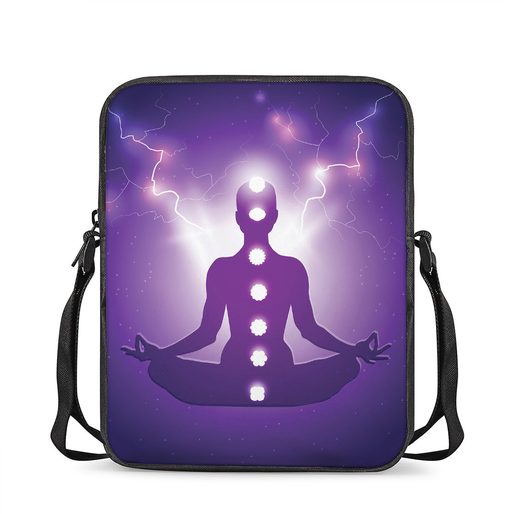 Power Of Seven Chakras Print Rectangular Crossbody Bag