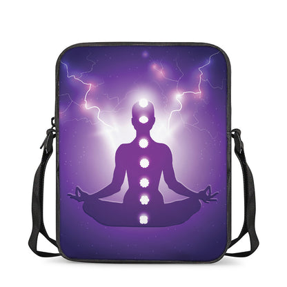 Power Of Seven Chakras Print Rectangular Crossbody Bag