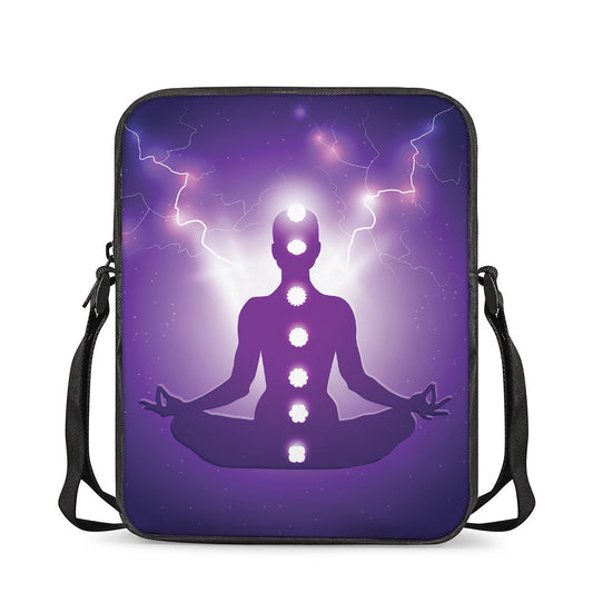 Power Of Seven Chakras Print Rectangular Crossbody Bag