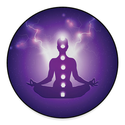 Power Of Seven Chakras Print Round Floor Mat