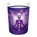 Power Of Seven Chakras Print Round Laundry Basket