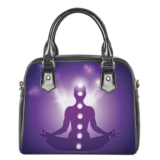 Power Of Seven Chakras Print Shoulder Handbag