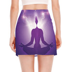 Power Of Seven Chakras Print Side Slit Mini Skirt