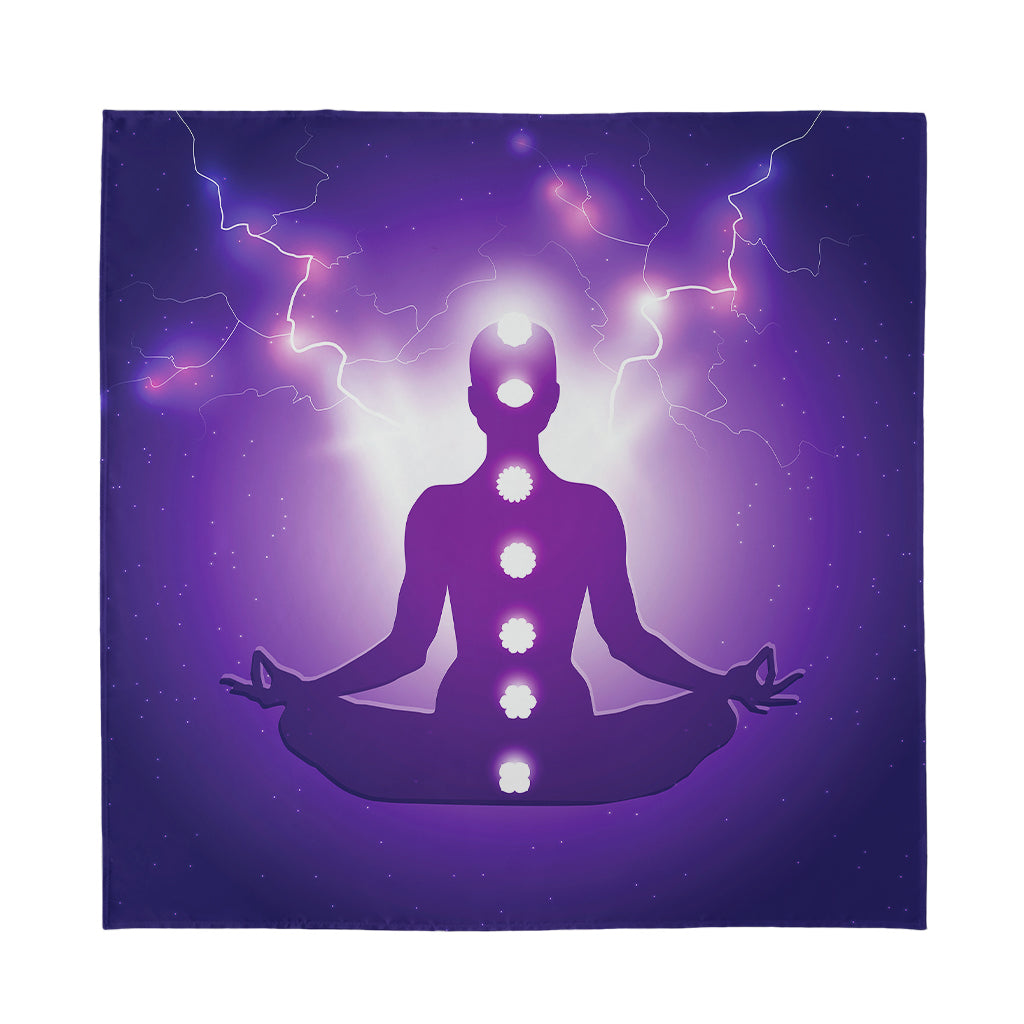 Power Of Seven Chakras Print Silk Bandana