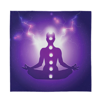 Power Of Seven Chakras Print Silk Bandana