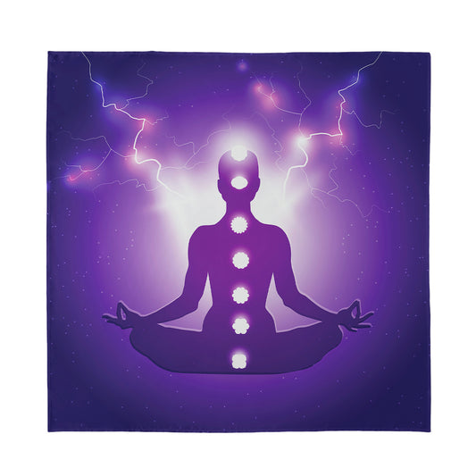 Power Of Seven Chakras Print Silk Bandana