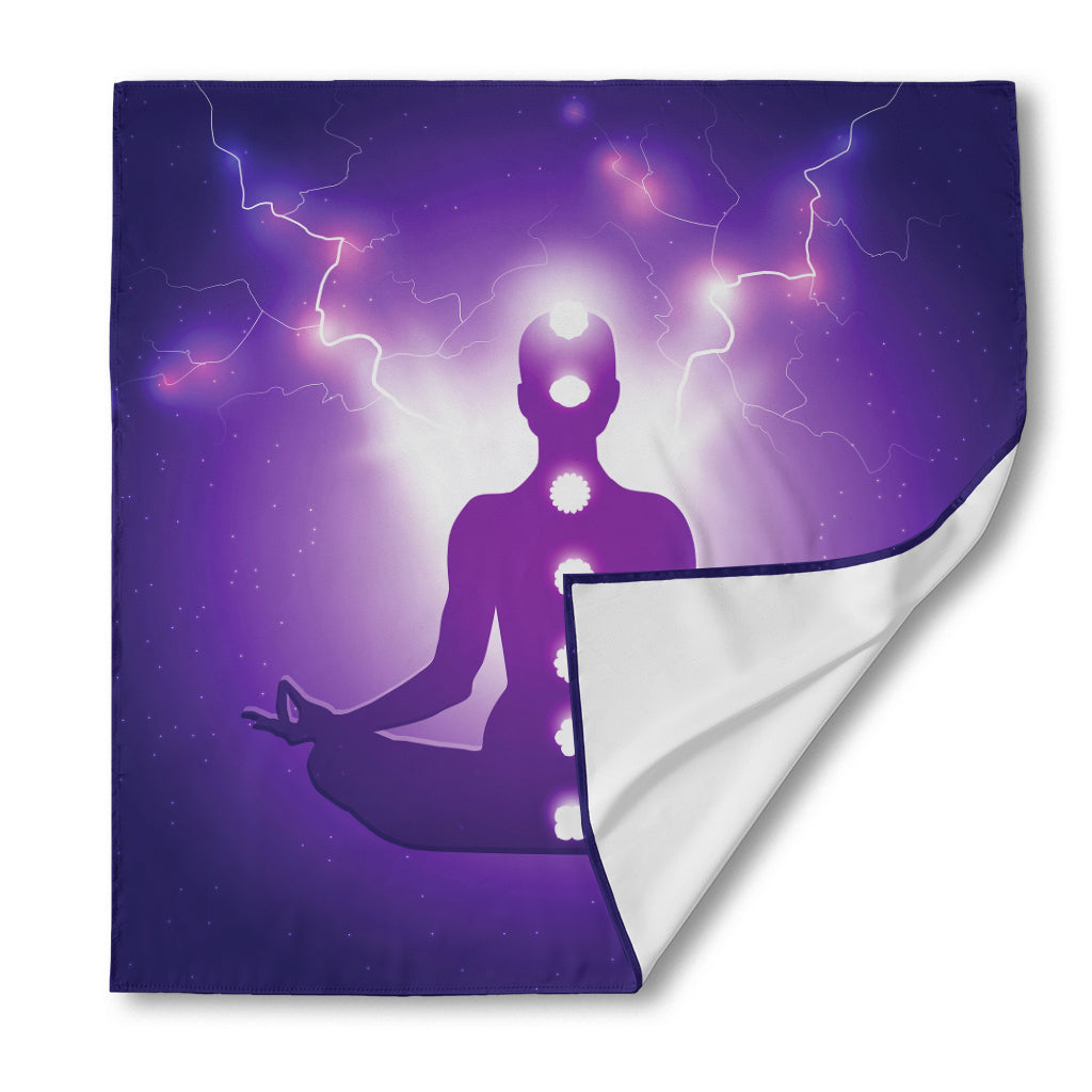Power Of Seven Chakras Print Silk Bandana