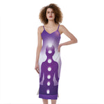 Power Of Seven Chakras Print Slim Fit Midi Cami Dress