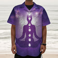 Power Of Seven Chakras Print Textured Short Sleeve Shirt