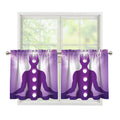 Power Of Seven Chakras Print Tier Curtains