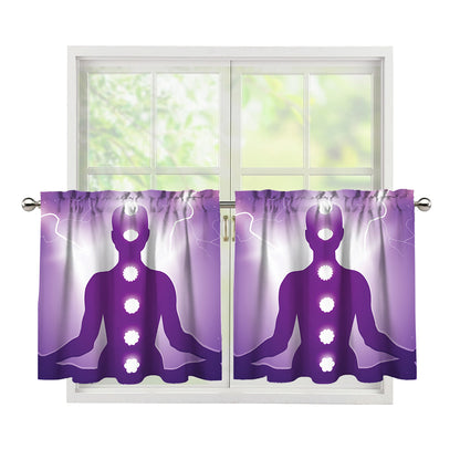 Power Of Seven Chakras Print Tier Curtains
