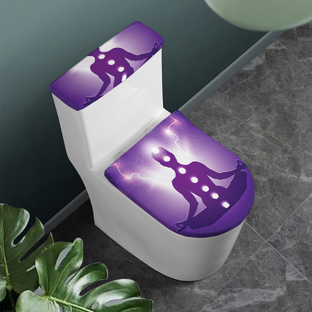 Power Of Seven Chakras Print Toilet Lid And Tank Cover Set