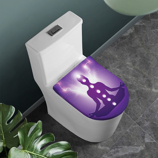 Power Of Seven Chakras Print Toilet Lid Cover