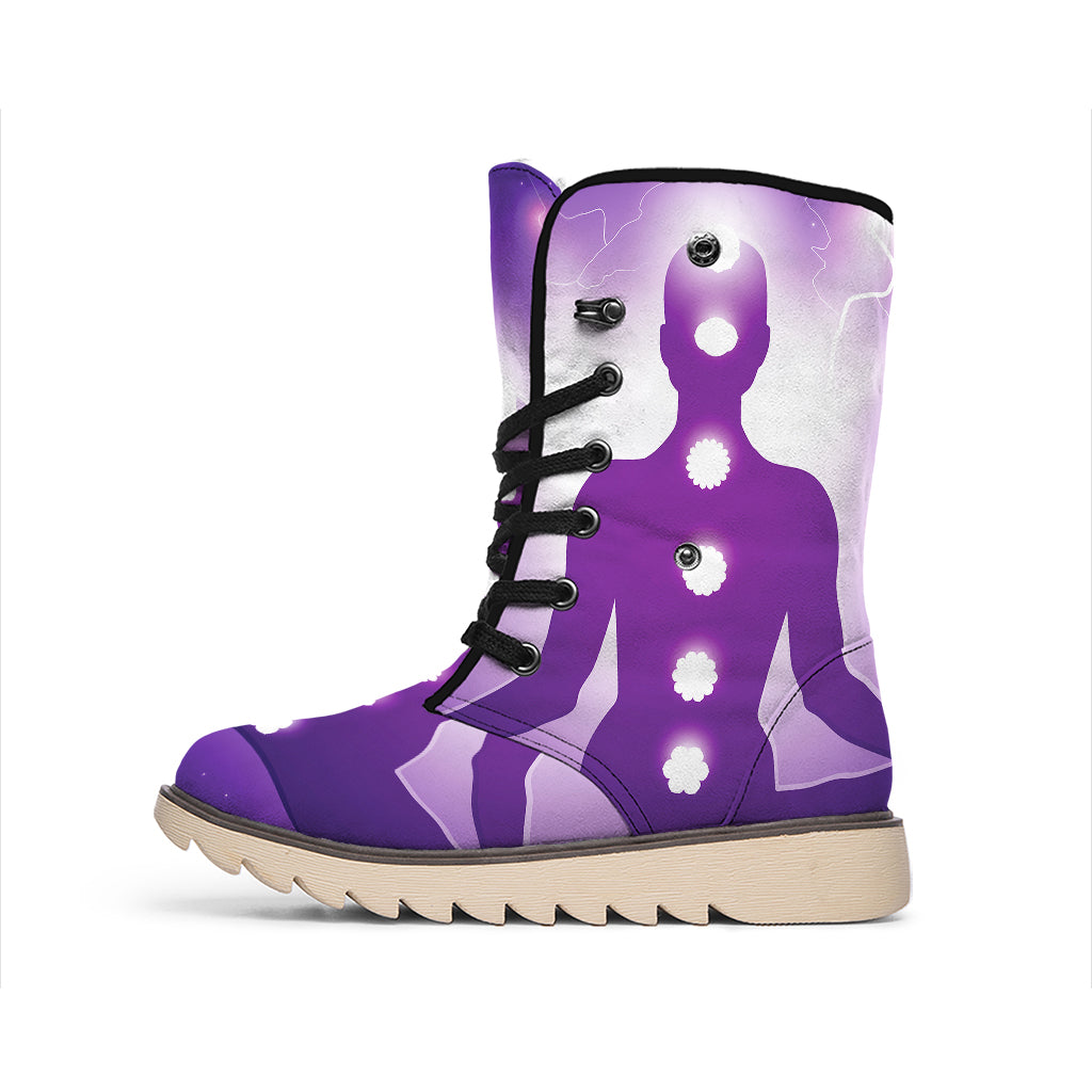 Power Of Seven Chakras Print Winter Boots
