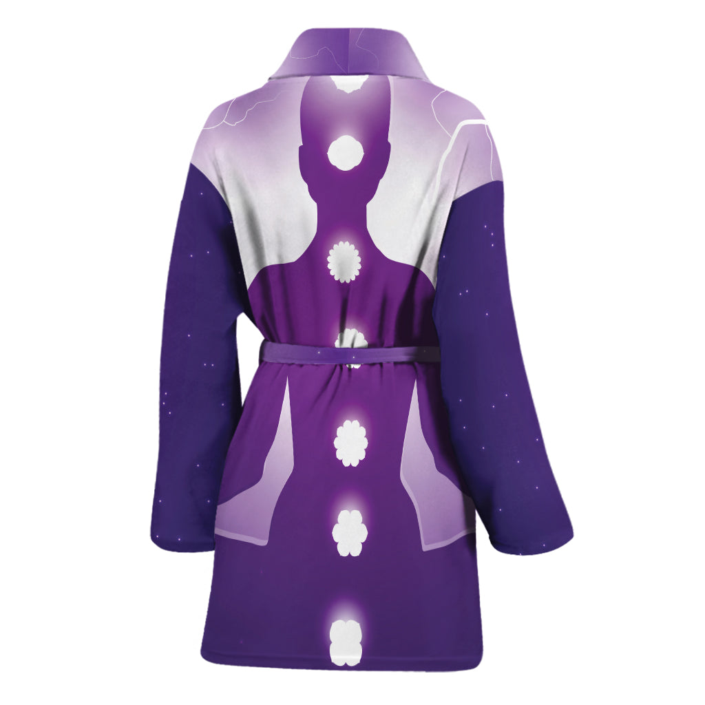 Power Of Seven Chakras Print Women's Bathrobe