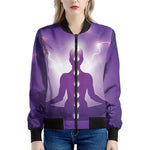Power Of Seven Chakras Print Women's Bomber Jacket