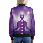 Power Of Seven Chakras Print Women's Bomber Jacket