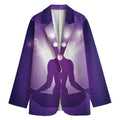 Power Of Seven Chakras Print Women's Cotton Blazer