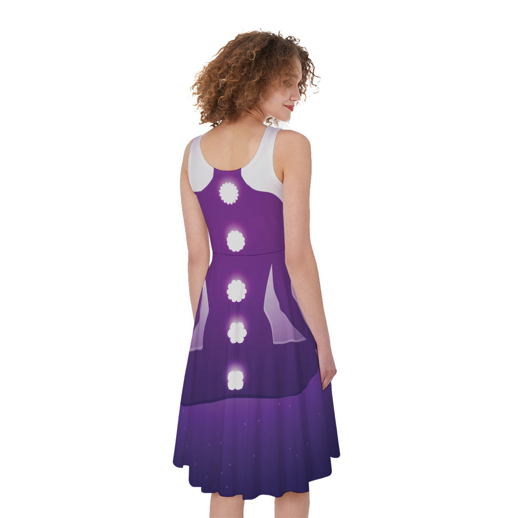 Power Of Seven Chakras Print Women's Sleeveless Dress
