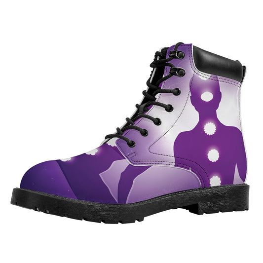 Power Of Seven Chakras Print Work Boots