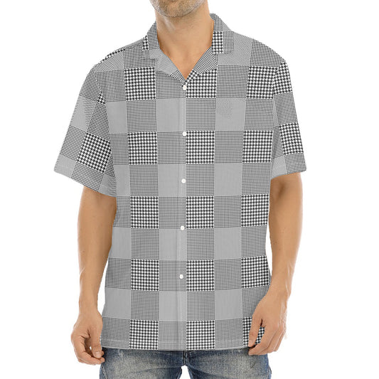 Prince of Wales Check Pattern Print Aloha Shirt