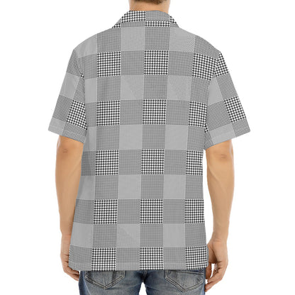 Prince of Wales Check Pattern Print Aloha Shirt