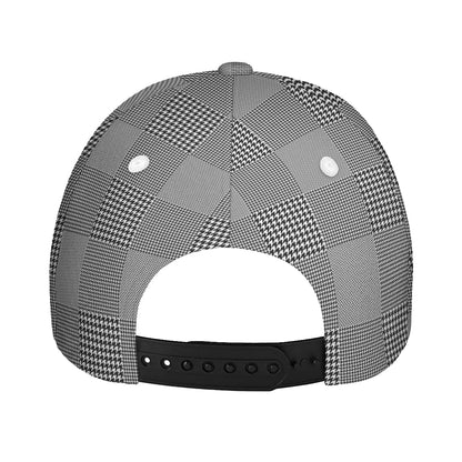 Prince of Wales Check Pattern Print Baseball Cap