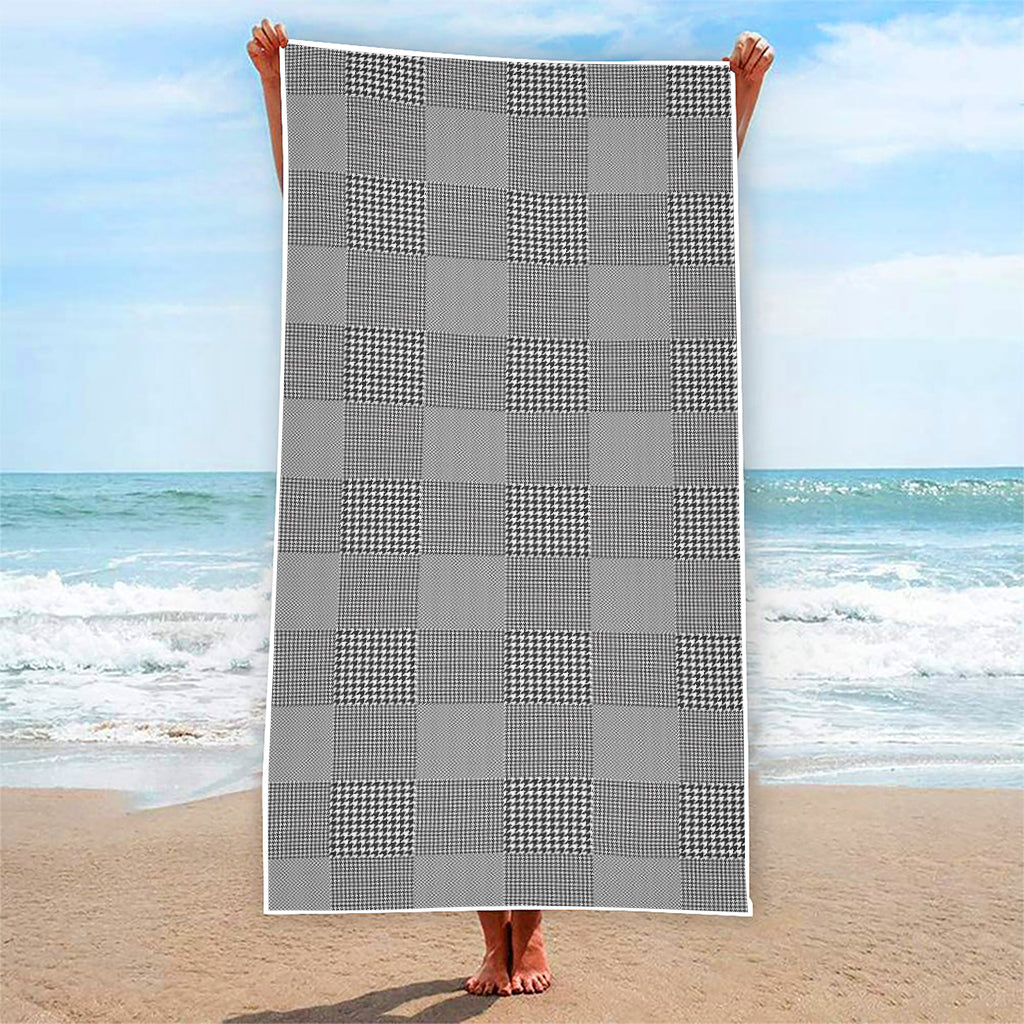 Prince of Wales Check Pattern Print Beach Towel