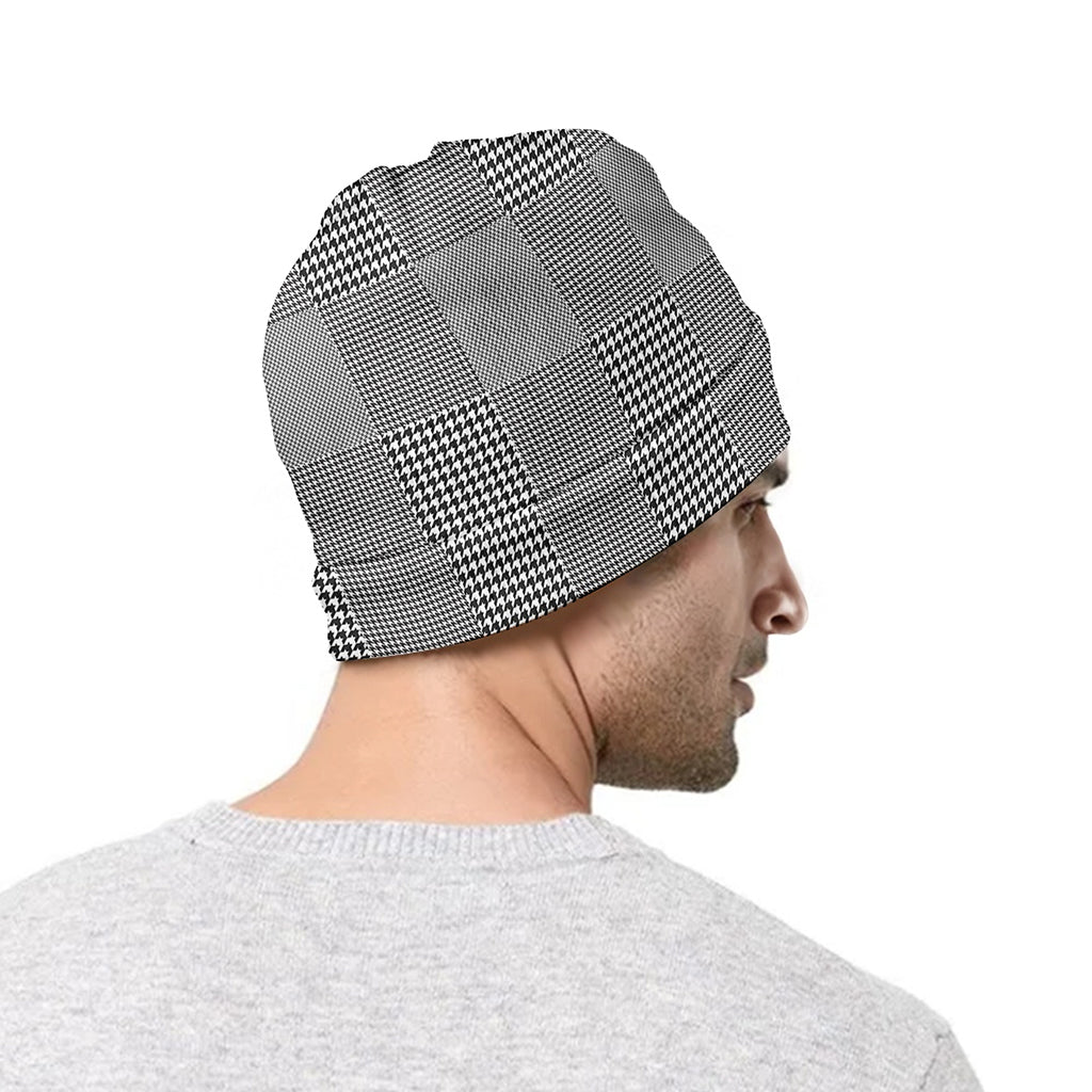 Prince of Wales Check Pattern Print Beanie