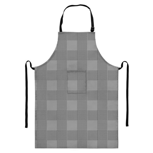 Prince of Wales Check Pattern Print Bib Apron With Pocket