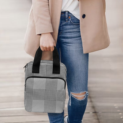 Prince of Wales Check Pattern Print Bible Tote Bag