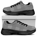 Prince of Wales Check Pattern Print Black Chunky Shoes