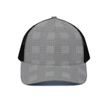 Prince of Wales Check Pattern Print Black Mesh Trucker Cap