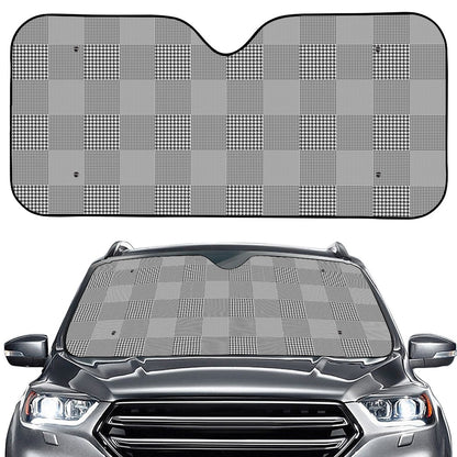 Prince of Wales Check Pattern Print Car Windshield Sun Shade
